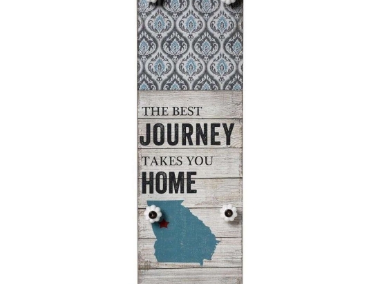 Κρεμάστρα Journey-Home 4 Θέσεων NIK225 Μπεζ-Γαλάζια 60x20x5cm Espiel Ξύλο