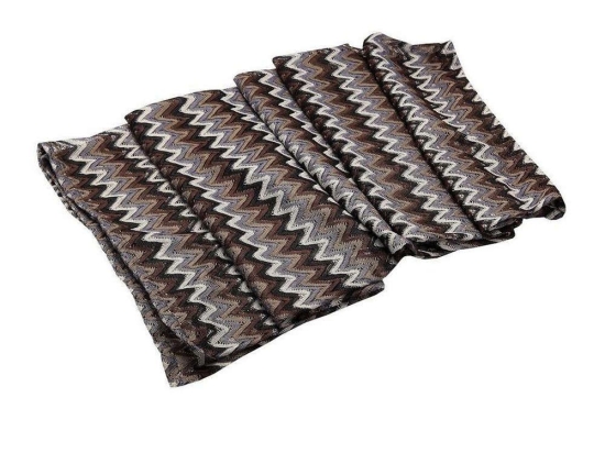 Τραπεζομάντηλο HEM116 White-Brown Espiel 120X120 Μαλλί-Πολυέστερ