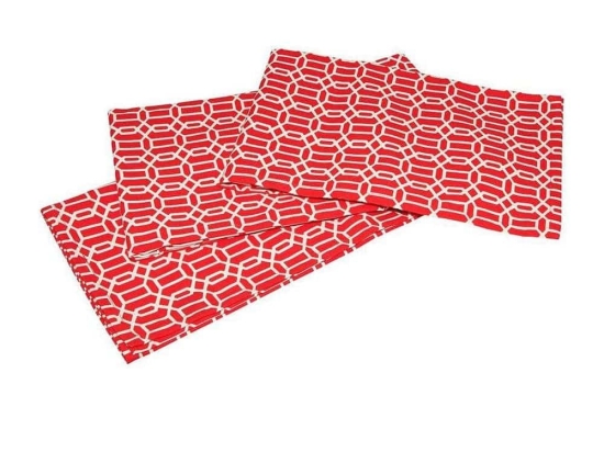 Τραπεζομάντηλο TEX206 Κόκκινο-Λευκό Espiel 120X120 100% Βαμβάκι
