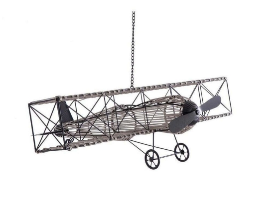 Διακοσμητικό Αεροπλάνο Με Αλυσίδα 78cm Black JUF204 Espiel Μέταλλο