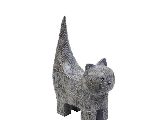 Διακοσμητική Αφηρημένη Φιγούρα Γάτα 21,8cm Grey FIG120 Espiel Πολυρεσίνη