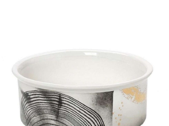 Διακοσμητικό Μπολ Moonlight 9cm White-Gold ARA115 Espiel Κεραμικό
