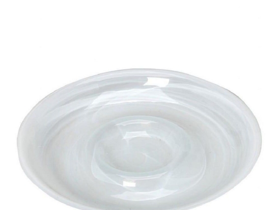 Πιατέλα Atlas Στρόγγυλη Alabaster Hor1633K4 Φ37,5cm White Espiel Γυαλί