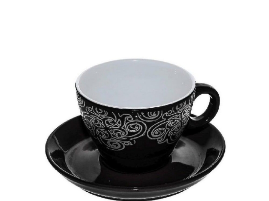 Φλυτζάνι Καπουτσίνο Vienna Hun124K6 Black Espiel Κεραμικό