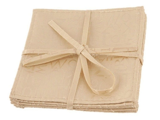 Σουβέρ (4Σετ/6Τμχ) HEN213 10x10cm Beige Espiel Πολυέστερ