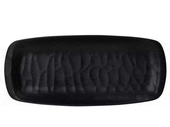 Πιατέλα Γόνδολα Ορθογώνια Wavy Matte MLB382K96-6 21x8,5cm Black Espiel Μελαμίνη
