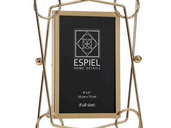 Κορνίζα Επιτραπέζια Μεταλλική FAM411 13x18cm Gold Espiel Μέταλλο