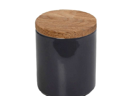 Δοχείο Με Καπάκι Essentials OWB130K6 8x8x9cm Anthracite Espiel Κεραμικό