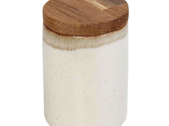 Δοχείο Με Καπάκι Essentials OWQ131K6 8x8x12cm Multi-Beige Espiel Κεραμικό
