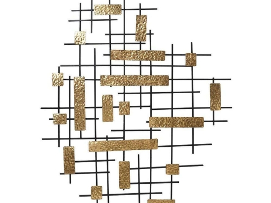 Διακοσμητικό Τοίχου ICY221 99x3,5x70cm Black-Gold Espiel Μέταλλο