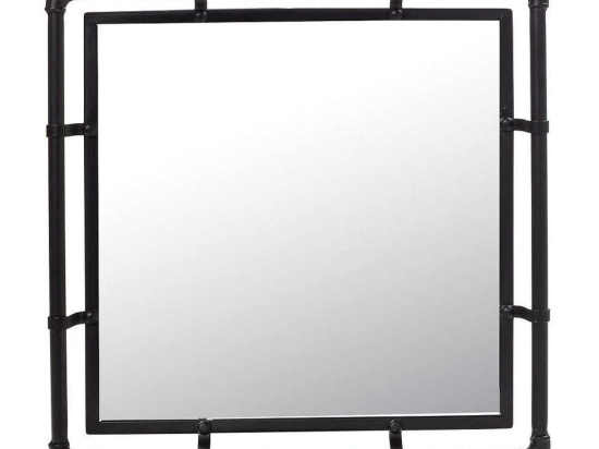 Καθρέπτης Τοίχου GAR112 40x40cm Black Espiel Μέταλλο,Γυαλί