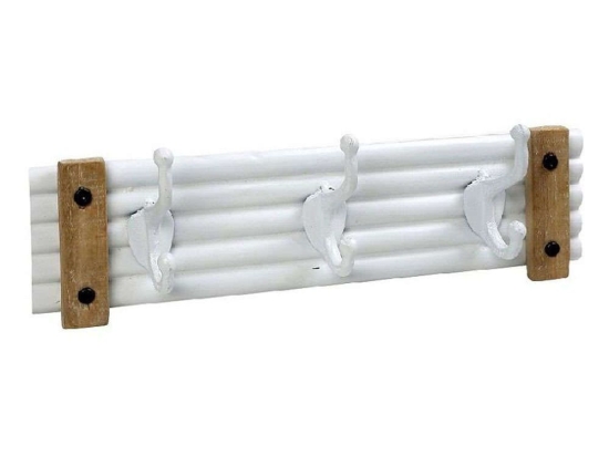 Κρεμάστρα Τοίχου 3 Θέσεων ICY304 40x8,3x12,5cm White Espiel Μέταλλο,Ξύλο