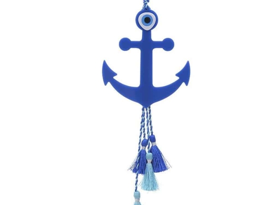 Διακοσμητικό Κρεμαστό Άγκυρα 3-70-796-0009 11x28cm Blue Inart Πλαστικό