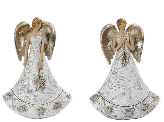 Αγγελάκι MT2842K4 9x4,5x13,5cm White-Gold Espiel