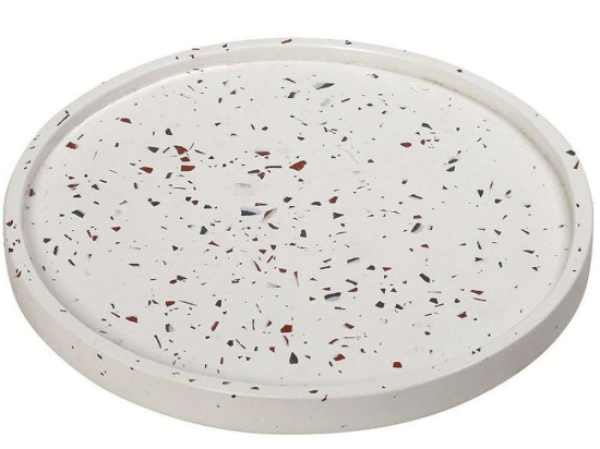 Διακοσμητική Πιατέλα Μωσαϊκό TZL101 25x25x2cm White Espiel Τσιμέντο