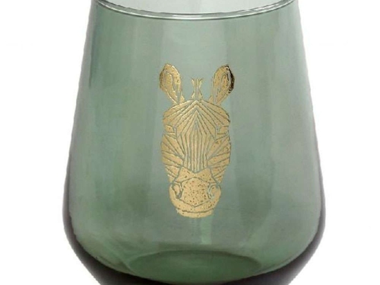 Ποτήρι Ουίσκι Jungle Zebra RAB611K6 8,9x11cm 425ml Green-Gold Espiel Γυαλί