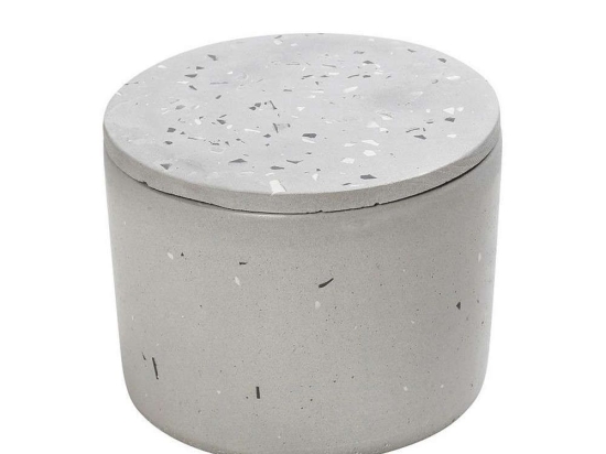 Δοχείο Με Καπάκι TZG112 13x13x9cm Light Grey Espiel Τσιμέντο