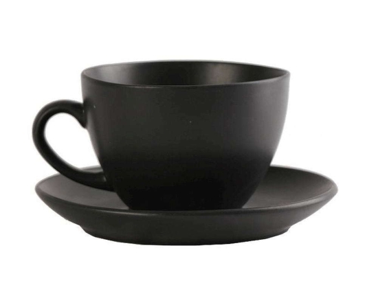 Φλιτζάνι Cappuccino Με Πιατάκι Morgan OW2050K6 290ml Black Espiel Πορσελάνη