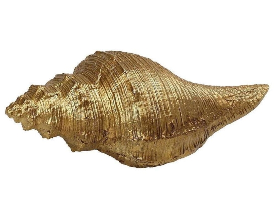 Διακοσμητικό Κοχύλι MT2717K2 18x7x6cm Gold Espiel Πολυρεσίνη