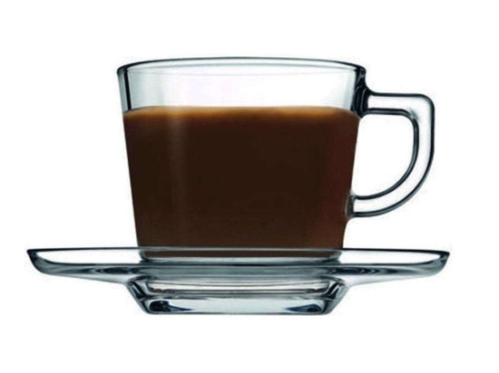 Φλυτζάνι Cappuccino Με Πιατάκι Carre SP95307G6 215ml Clear Espiel Γυαλί