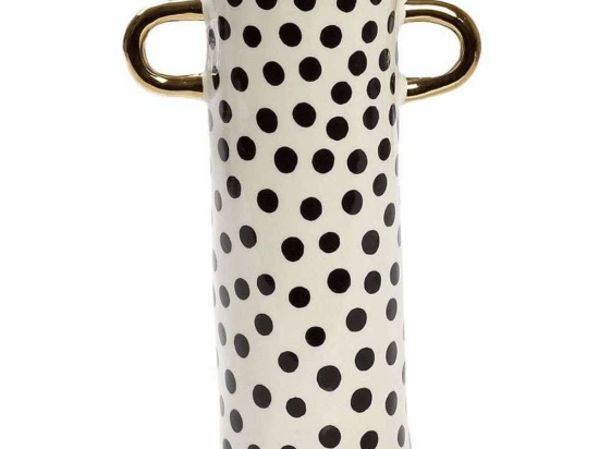 Βάζο Κεραμικό Πουά NIX120 15,5x8,5x25cm Black-White Espiel Κεραμικό