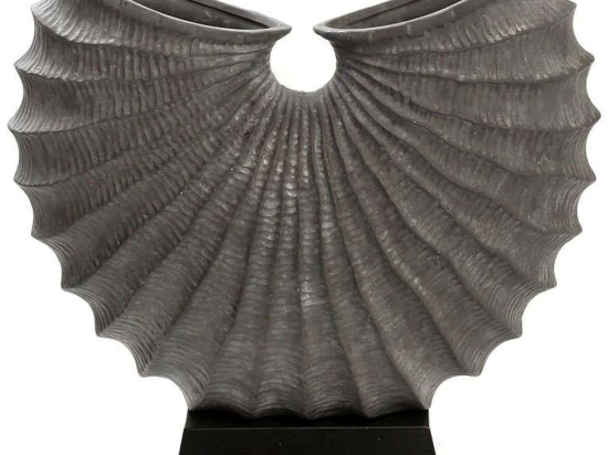Διακοσμητικό Επιτραπέζιο Lucky Horn TAS102 39x14,5x36cm Grey-Black Espiel Κεραμικό,Ξύλο