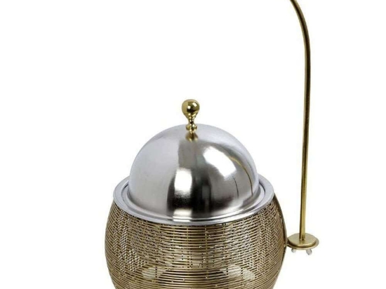 Φοντύ Με Βάση Για Καπάκι Chafing Dish TAF118 33x33x37/61cm 3,5lt Silver-Gold Espiel Ατσάλι, Αλουμίνιο