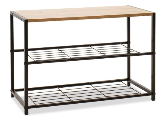 Παπουτσοθήκη Ramon pakoworld 6 ζευγών φυσικό-μαύρο 63x30x43εκ