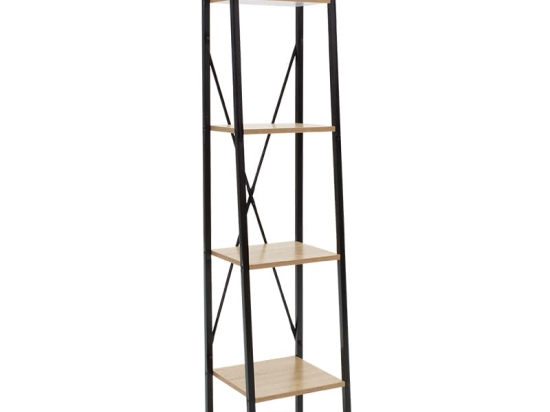 Βιβλιοθήκη Ramon pakoworld φυσικό-μαύρο 34x32,5x148εκ