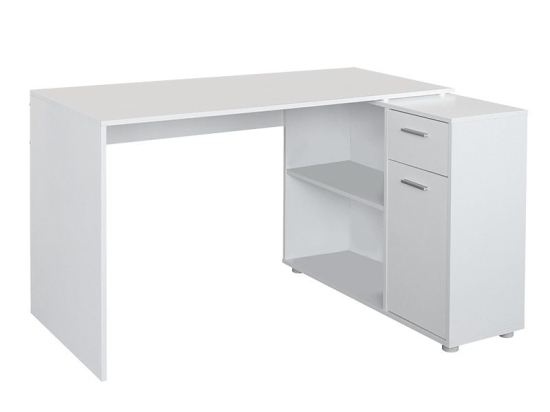Γραφείο εργασίας Rivera pakoworld δεξιά γωνία λευκό 120x91.5x75εκ