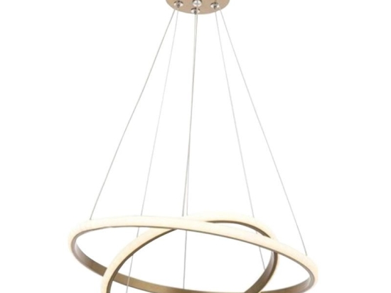 Φωτιστικό οροφής δίφωτο PWL-1163 pakoworld LED χρυσό Φ40x80εκ
