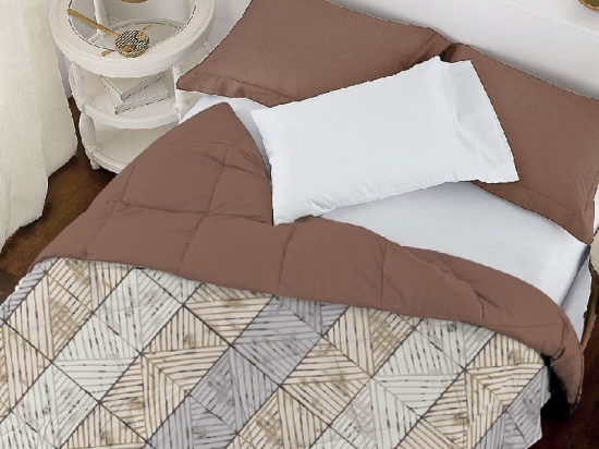Isadore Lorreine Παπλωμα Μονό Βαμβακερό 160x240 - Citty Pattern Καφέ