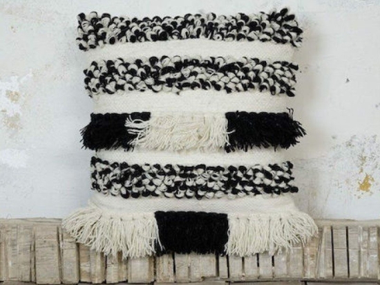 Nima Home Διακοσμητικό Μαξιλάρι Καναπέ 45x45 - Tweedy Λευκό/Μαύρο
