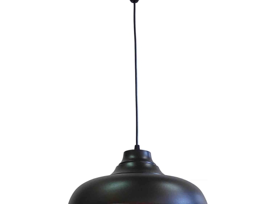 Φωτιστικό Οροφής LM-300 1/L BL-GL 34-0041 Black Μέταλλο