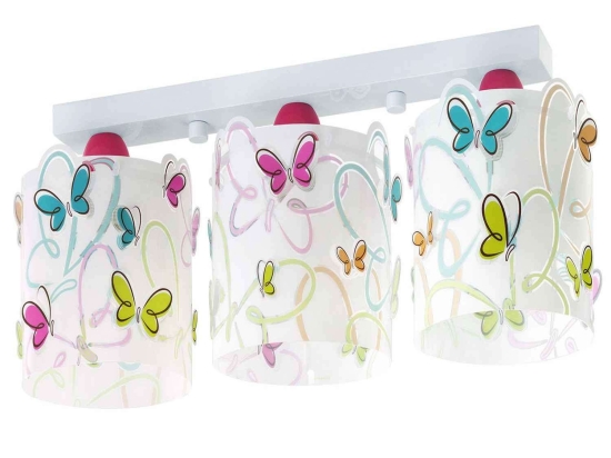 Φωτιστικό Οροφής Τρίφωτο Σε Ράγα Butterfly 62143 White Ango Πολυπροπυλένιο