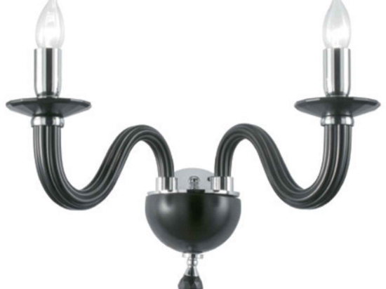 Φωτιστικό Τοίχου AP Ravel/2L-Nero Black Ondaluce Γυαλί