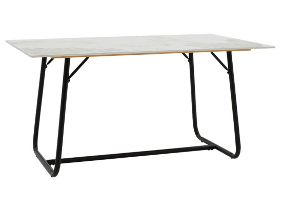 Τραπέζι Revello pakoworld sintered stone λευκό μαρμάρου-μαύρο 150x90x75εκ