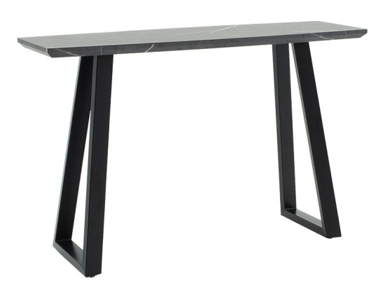 Κονσόλα Rouse pakoworld MDF μαύρου μαρμάρου-μαύρο 120x40x78εκ