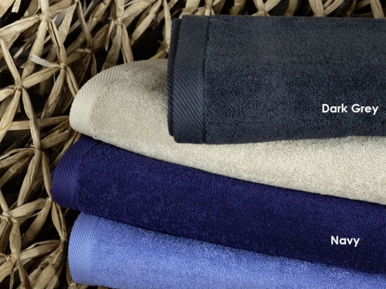 Πετσέτα Πισίνας Ξενοδοχείου Dark Grey VAT Dyed 460gsm 100% Βαμβάκι Θαλάσσης 80x180cm 100% Βαμβάκι
