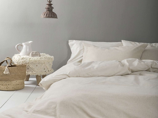 Μαξιλαροθήκες Ξενοδοχείου Σετ 2 Tεμαχίων Beige 300 Kλωστές  70% Βαμβάκι 30% Λινό 50Χ70 50x70cm Βαμβάκι-Λινό