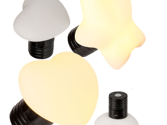 Μαγνήτης Καρδούλα και Αστεράκι με Θερμό LED, 7 cm