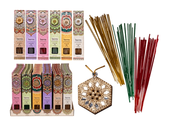 Αρωματικά sticks, Karma, με διακοσμητική θήκη, 6 σχέδια, 40 τεμ./σετ,72/display 2,4 x 6,4 x 29,8 εκ.