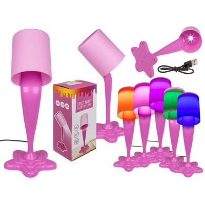 Spilt Paint Λάμπα ροζ νέον,USB, λευκό LED &amp; λειτουργία αλλαγής χρώματος