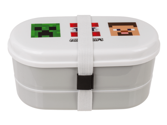Φαγητοδοχείο Πλαστικό με 2 μέρη 8,5*15 εκ , Minecraft, συμπεριλαμβάνετα Πηρούνι και Κουτάλι