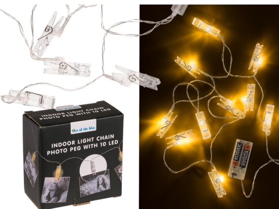 Φωτάκια Photo Peg, με 10 LED, L. ca. 1,65 m, για 2 μπαταρίες Mignon (AA)
