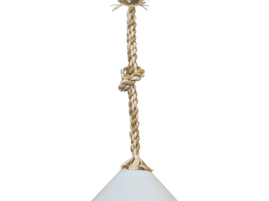 Φωτιστικό Οροφής Conos/30 31-1054 1L Rope Mix-White Heronia Σχοινί,Γυαλί