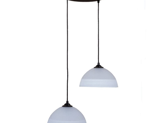 Φωτιστικό Οροφής GL-1020 Pendel 3L 02-0234 Black-White Heronia Μέταλλο,Γυαλί