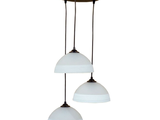 Φωτιστικό Οροφής GL-1020 Pendel 3L 02-0236 Black-White Heronia Μέταλλο,Γυαλί
