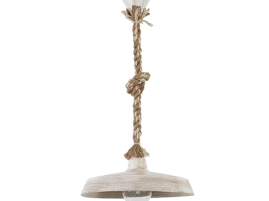 Φωτιστικό Οροφής US-GAS 1L 31-1103 Mix-Rope White-Bronze Heronia Σχοινί, Πλαστικό