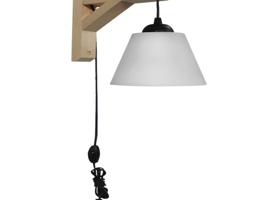 Φωτιστικό Τοίχου Fun-01AP FIS 31-1095 Black-White Heronia Ξύλο,Γυαλί